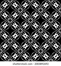fondo de patrón sin costuras floral.Ornamento geométrico para fondos de paredes y fondos. Negro y blanco 

patrón. 