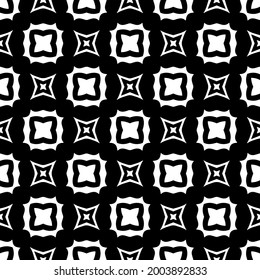 floral seamless pattern background.Geometric ornament for wallpapers and backgrounds. Black and white 

pattern. 