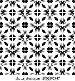 fondo de patrón sin costuras floral.Ornamento geométrico para fondos de paredes y fondos. Negro y blanco 

patrón. 
