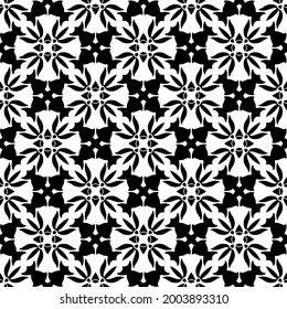 fondo de patrón sin costuras floral.Ornamento geométrico para fondos de paredes y fondos. Negro y blanco 

patrón. 