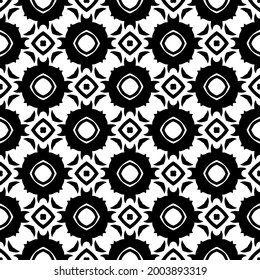 fondo de patrón sin costuras floral.Ornamento geométrico para fondos de paredes y fondos. Negro y blanco 

patrón. 