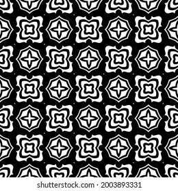 floral seamless pattern background.Geometric ornament for wallpapers and backgrounds. Black and white 

pattern. 