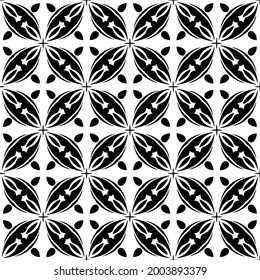 floral seamless pattern background.Geometric ornament for wallpapers and backgrounds. Black and white 

pattern. 