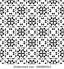 floral seamless pattern background.Geometric ornament for wallpapers and backgrounds. Black and white 

pattern. 