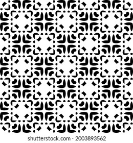 Blumenmuster nahtloser Hintergrund.Geometrisches Ornament für Bildschirmhintergründe und Hintergründe. Schwarz-Weiß 

Muster. 