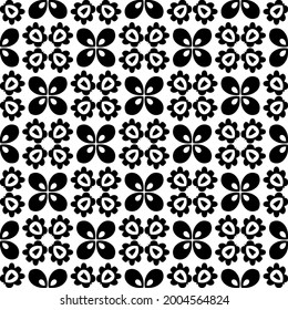 floral seamless pattern background.Geometric ornament for wallpapers and backgrounds. Black and white 

pattern.