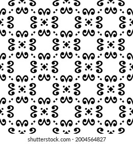 floral seamless pattern background.Geometric ornament for wallpapers and backgrounds. Black and white 

pattern.