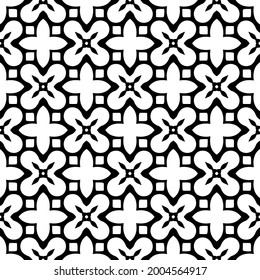 floral seamless pattern background.Geometric ornament for wallpapers and backgrounds. Black and white 

pattern.