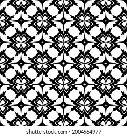 floral seamless pattern background.Geometric ornament for wallpapers and backgrounds. Black and white 

pattern.