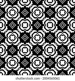 floral seamless pattern background.Geometric ornament for wallpapers and backgrounds. Black and white 

pattern.