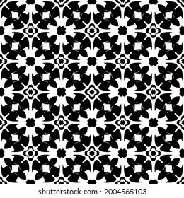 floral seamless pattern background.Geometric ornament for wallpapers and backgrounds. Black and white 

pattern.