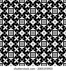 floral seamless pattern background.Geometric ornament for wallpapers and backgrounds. Black and white pattern.