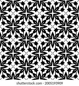 fondo de patrón sin costuras floral.Ornamento geométrico para fondos de paredes y fondos. Patrón blanco y negro.