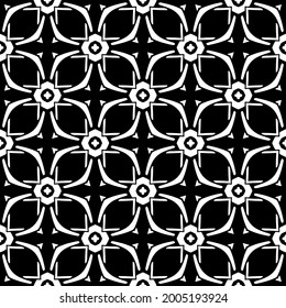fondo de patrón sin costuras floral.Ornamento geométrico para fondos de paredes y fondos. Patrón blanco y negro.