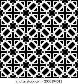 fondo de patrón sin costuras floral.Ornamento geométrico para fondos de paredes y fondos. Patrón blanco y negro.