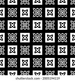 floral seamless pattern background.Geometric ornament for wallpapers and backgrounds. Black and white pattern.