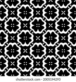 fondo de patrón sin costuras floral.Ornamento geométrico para fondos de paredes y fondos. Patrón blanco y negro.
