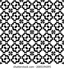 fondo de patrón sin costuras floral.Ornamento geométrico para fondos de paredes y fondos. Patrón blanco y negro.