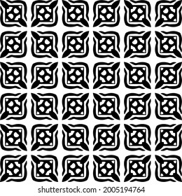 fondo de patrón sin costuras floral.Ornamento geométrico para fondos de paredes y fondos. Patrón blanco y negro.