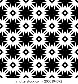 floral seamless pattern background.Geometric ornament for wallpapers and backgrounds. Black and white pattern.