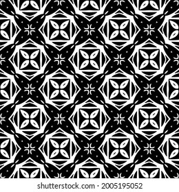 fondo de patrón sin costuras floral.Ornamento geométrico para fondos de paredes y fondos. Patrón blanco y negro.