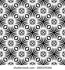 floral seamless pattern background.Geometric ornament for wallpapers and backgrounds. Black and white pattern.
