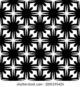 floral seamless pattern background.Geometric ornament for wallpapers and backgrounds. Black and white pattern.