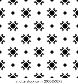 fondo de patrón sin costuras floral.Ornamento geométrico para fondos de paredes y fondos. Negro y blanco 

patrón.