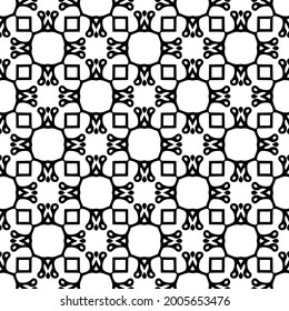 floral seamless pattern background.Geometric ornament for wallpapers and backgrounds. Black and white 

pattern.