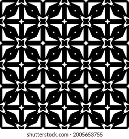 floral seamless pattern background.Geometric ornament for wallpapers and backgrounds. Black and white 

pattern.