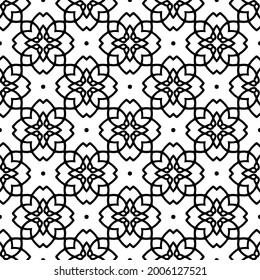 floral seamless pattern background.Geometric ornament for wallpapers and backgrounds. Black and white 

pattern.