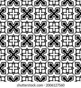 floral seamless pattern background.Geometric ornament for wallpapers and backgrounds. Black and white 

pattern.