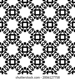 fondo de patrón sin costuras floral.Ornamento geométrico para fondos de paredes y fondos. Negro y blanco 

patrón.