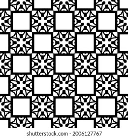 floral seamless pattern background.Geometric ornament for wallpapers and backgrounds. Black and white 

pattern.