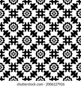 fondo de patrón sin costuras floral.Ornamento geométrico para fondos de paredes y fondos. Negro y blanco 

patrón.