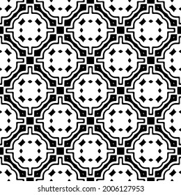 floral seamless pattern background.Geometric ornament for wallpapers and backgrounds. Black and white 

pattern.