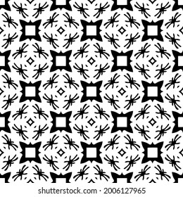 floral seamless pattern background.Geometric ornament for wallpapers and backgrounds. Black and white 

pattern.