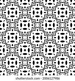 floral seamless pattern background.Geometric ornament for wallpapers and backgrounds. Black and white 

pattern.
