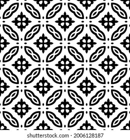 Blumenmuster nahtloser Hintergrund.Geometrisches Ornament für Bildschirmhintergründe und Hintergründe. Schwarz-Weiß 

Muster.