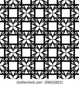 floral seamless pattern background.Geometric ornament for wallpapers and backgrounds. Black and white 

pattern.