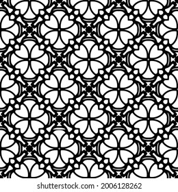 floral seamless pattern background.Geometric ornament for wallpapers and backgrounds. Black and white 

pattern.