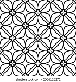 fondo de patrón sin costuras floral.Ornamento geométrico para fondos de paredes y fondos. Negro y blanco 

patrón.