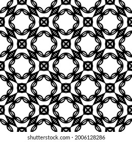 floral seamless pattern background.Geometric ornament for wallpapers and backgrounds. Black and white 

pattern.