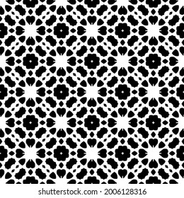 floral seamless pattern background.Geometric ornament for wallpapers and backgrounds. Black and white 

pattern.