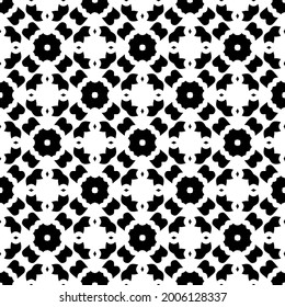 floral seamless pattern background.Geometric ornament for wallpapers and backgrounds. Black and white 

pattern.