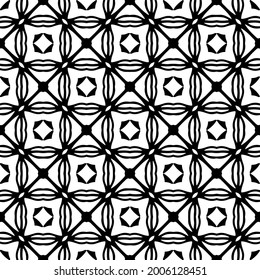 floral seamless pattern background.Geometric ornament for wallpapers and backgrounds. Black and white 

pattern.