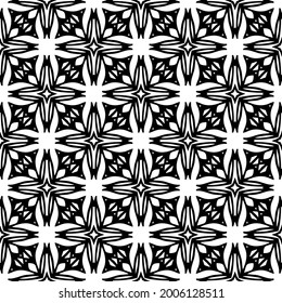floral seamless pattern background.Geometric ornament for wallpapers and backgrounds. Black and white 

pattern.