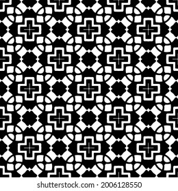floral seamless pattern background.Geometric ornament for wallpapers and backgrounds. Black and white 

pattern.