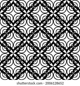 floral seamless pattern background.Geometric ornament for wallpapers and backgrounds. Black and white 

pattern.