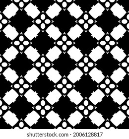 Blumenmuster nahtloser Hintergrund.Geometrisches Ornament für Bildschirmhintergründe und Hintergründe. Schwarz-Weiß 

Muster.
